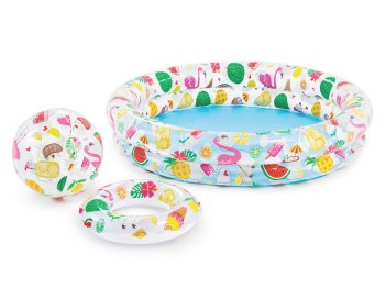 Intex 59460 Inflatable Kids Pool with Ball and Ring, 122 x 25 cm