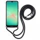 Vāciņš Samsung Galaxy A17 5G / A17 4G ar siksniņu un šķiedru oderi, melns