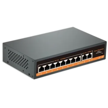 PoE коммутатор 8x 100 Мбит/с PoE + 2x Gigabit Uplink, 120 Вт