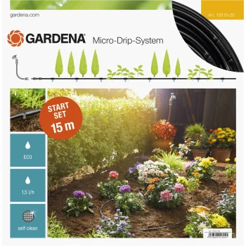 Gardena Micro-Drip Start Set Row of Plants S pilienveida laistīšanas komplekts, 15 m