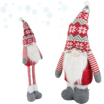 Christmas Gnome with Telescopic Adjustable Legs 50-70 cm, Red