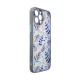 Vāciņš iPhone 12 Pro Max Design Case ar ziedu rakstu, tumši zils