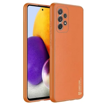 Samsung Galaxy A72 (SM-A725F/DS) Dux Ducis Yolo Elegant Case Cover Soft TPU and PU Leather, Orange | Чехол...