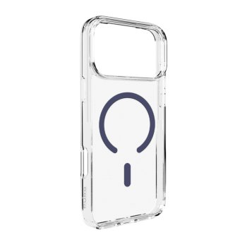 Puro iPhone 17 Pro Max Case Lite Mag, Transparent with Blue Ring