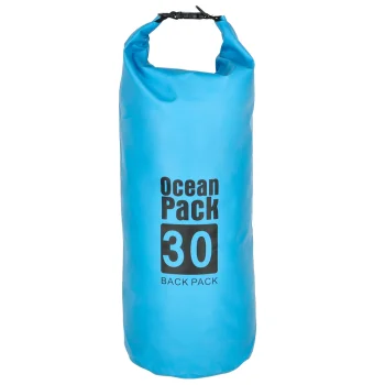 Ūdensnecaurlaidīga Soma Mugursoma Maiss Pārgājieniem Atpūtai Ceļojumiem 30L, Zils | Dry Sack Bag Waterproof...
