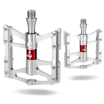 Rockbros JT410S velosipēda pedāļi ar 4 gultņiem - sudraba