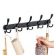 Wall Mounted Coat Rack 45cm with 10 Hooks, Black