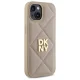 DKNY iPhone 15 vāciņš Quilted Stack Logo, bēšs