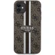 Guess iPhone 11 / XR vāciņš 4G Printed Stripes MagSafe, brūns