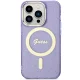 Чехол Guess для iPhone 14 Pro IML Glitter Gold MagSafe, фиолетовый