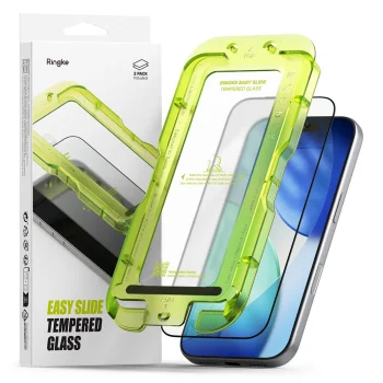 Ringke Easy Slide aizsargstikls iPhone 17 Pro (2 gab.) - melns