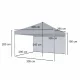 Dārza paviljons LUARO 3x3 m, 3 sienas, melns