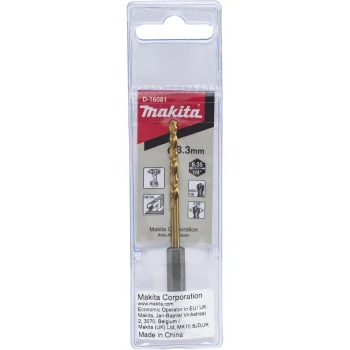 Сверло по металлу Makita HSS-TiN 3.3 мм, 85 мм, 1/4" шестигранник