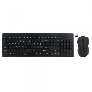 Rebeltec Wireless Keyboard + Wireless Optical Mouse Set, Black | Tastatūra Klaviatūra Datoram + Datorpele