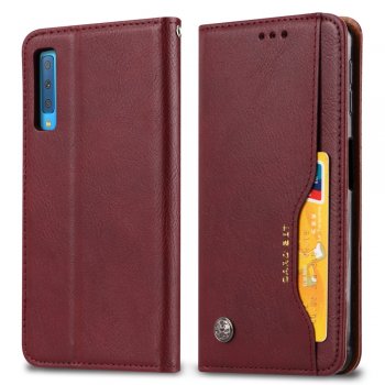 Samsung Galaxy A70 (SM-A705F) PU Leather Wallet Case Cover, Wine Red | Vāciņš maciņš apvalks