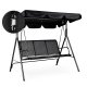 3-Seater Garden Swing with Steel Frame MultiGarden, Black