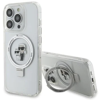 Чехол Karl Lagerfeld для iPhone 13 Pro Max Ring Stand Karl & Choupette MagSafe, белый