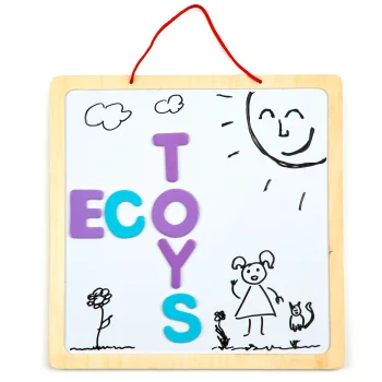 Магнитно-меловая доска 3в1 Ecotoys с буквами