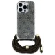 Guess iPhone 16 Pro Max vāciņš Crossbody Cord 4G Print, brūns