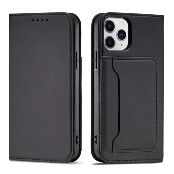 Чехол-книжка для iPhone 12 Pro Max с отделениями для карт, черный