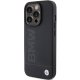 BMW iPhone 15 Pro Case Leather Hot Stamp, Black