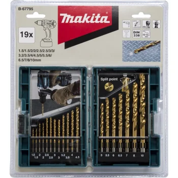 Набор сверл по металлу Makita B-67795, 19 шт., 1.5–10 мм