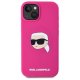 Karl Lagerfeld Silicone Karl Head Print MagSafe Case for iPhone 15, Fuchsia