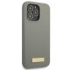 Чехол Guess Silicone Logo Plate MagSafe для iPhone 13 / 13 Pro, серый
