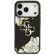 Guess Grained Roses & Big 4G Logo iPhone 17 Pro vāciņš — melns | Phone Case Cover