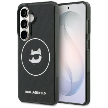 Karl Lagerfeld IML Repeated Choupette MagSafe vāciņš Samsung Galaxy S26, melns