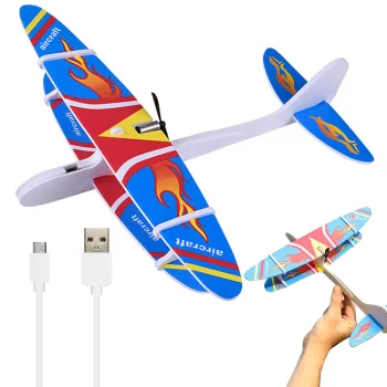Putuplasta Lidmašīna Planieris ar Elektrisko Motoru USB | Polystyrene Aeroplane