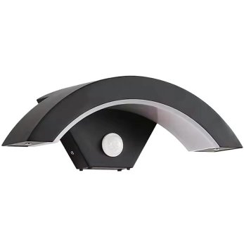 Уличный настенный LED светильник с датчиком движения, 11.4W, черный