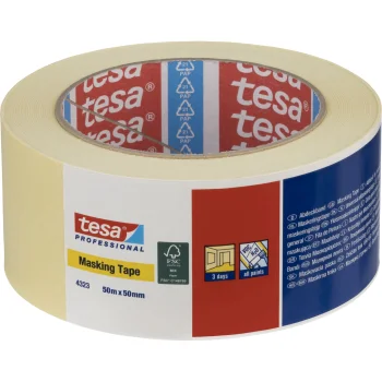 Малярная бумажная лента Tesa Standard 04323, 50 м x 50 мм, бежевая