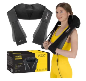 4Fizjo SHIATSU PRO+ spranda un kakla masieris, pelēks/melns