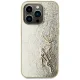 Чехол Karl Lagerfeld для iPhone 15 Pro Max Wrinkled Metal Signature, золотой