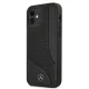 Mercedes Perforated Area dabīgās ādas vāciņš iPhone 12 mini, melns