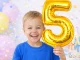 Foil Balloon Number 5 for Birthday Party 66cm, Gold