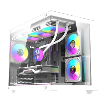 DarkFlash B275 PRO Computer Case with 6 Fans, White