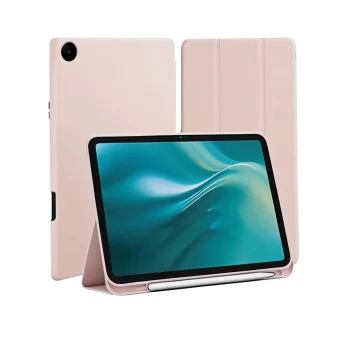 Etteri atverams planšetdatora vāciņš priekš Samsung Galaxy Tab A9 8.7 gaiši rozā