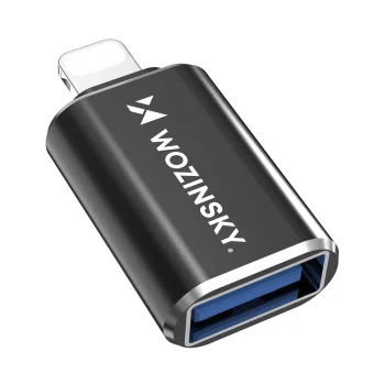 Wozinsky WALA-01 Lightning uz USB-A OTG pāreja, melna