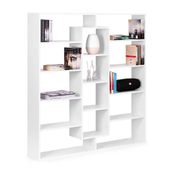 Modernhome WYJ-400 grāmatu plaukts, 14 plaukti, balts