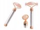 Rose Quartz Face and Neck Vibrating Massager Roller with Two Nozzles