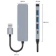 Tech-Protect V0 5-in-1 USB-A Hub (USB 3.0 / 3x USB 2.0 / USB-C) - Gray