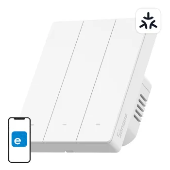 Viedais sienas slēdzis SONOFF M5-3C-80W 3 kanālu Matter WiFi