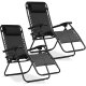 Sofotel Chillwell Folding Garden Sun Lounger with Cushion, Set of 2, Black