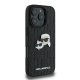 Karl Lagerfeld iPhone 16 Pro Case Monogram Karl & Choupette Head Pin, Black