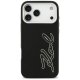 Karl Lagerfeld FW vāciņš ar graudainu tekstūru un firmas logotipu iPhone 17 Pro Max — melns | Phone Case Cover