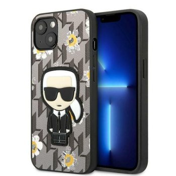 Apple iPhone 13 mini 5.4" Karl Lagerfeld Flower Ikonik Karl Case Cover, Black | Чехол Кейс Бампер...