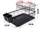 2-Tier Dish Drying Rack with Tray, Black