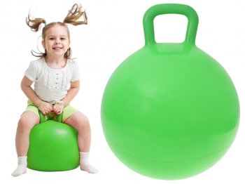 Piepūšamā Bērnu Vingrošanas Bumba 45 cm, Zaļa | Inflatable Kids Gymnastic Jump Ball Fitball